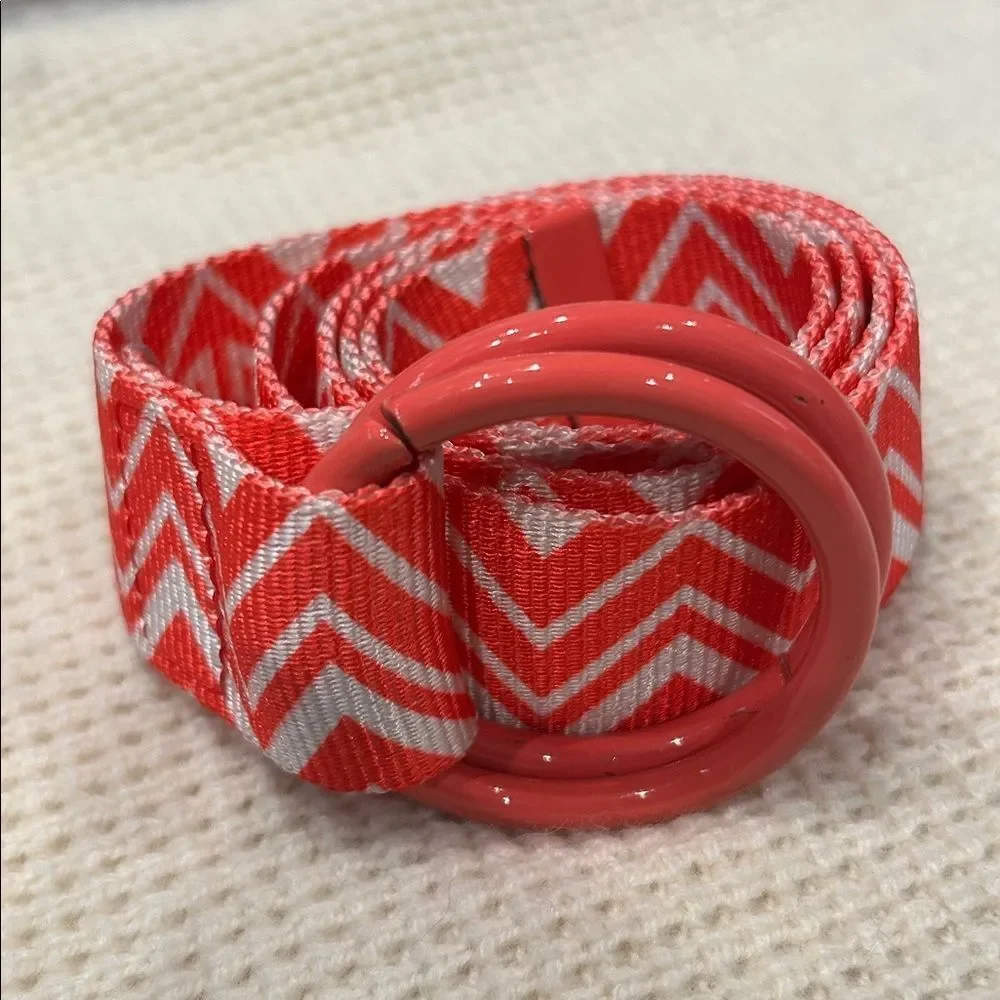 Diesel Chevron Patterned Belt - Pink coral
